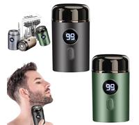 Sopami Mini Rasoio elettrico portatile, Sopami Mini Rasoio, Capsule Razor, Sopami Mini Shaver, USB lavabile da viaggio, per uomo e donna (verde + grigio)