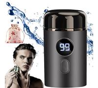 Sopami Mini Shaver, Mini Portable Electric Shaver, Portable Electric Mini Shaver, Capsule Razor, Portable Mini Shaver, USB Washable Travel Wet Dry Shaver for Men (Black) (A)