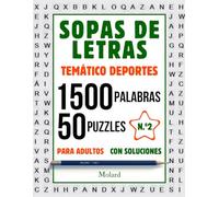 Sopas de letras temático deportes - 1500 palabras - 50 puzzles - Para adultos - Con soluciones - N.º2: Pasatiempos para adultos - Sopa de letras difícil - En español