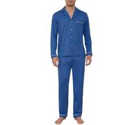 Sopesil Pigiama Invernale Uomo in Cotone Morbido Pigiama Termico a Maniche Lunghe con Bottoni Collo a V e Tasche Completo da Notte per Casa Dormire Taglie S-XXL