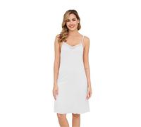 Sopesil Sottovestito Donna Sottana Sposa Sexy in Pizzo Scollo a V Spalline Regolabili Sottoveste Versatile per Look Casual Bianco L