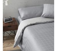 Sophia. Conjunto de funda nórdica y funda(s) de almohada de percal color acero. Cama de 135/140 cm. 2 piezas