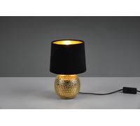 Lampada SOPHIA base ceramica oro e paralume effetto velluto H.26cm nero R50821002