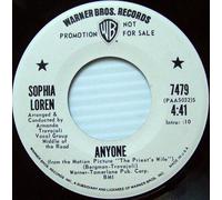 Sophia Loren Promozionale 45 Anyone / There È Un Star Warner Bros. come Nuovo