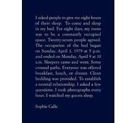 Sophie Calle Sophie Calle: The Sleepers (Copertina rigida) (PRESALE 30/01/2025)