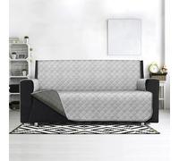 SOPHIE Copridivano Trapuntato/Antimachia/Impermeabile/Double Face - Modello Lello (Silver/Carbonio, Divano 2 Posti 223x180 Cm-Braccioli compresi)