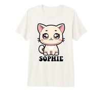 Sophie Cute Kitty Cat Design per Ragazze Nome Sophie Maglietta Premium