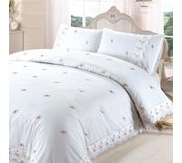 Sophie Floreale King Size Set Copripiumino Vintage Biancheria da Letto Bianco