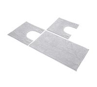 Sophie Maison Poppy Set Tappeti Bagno, 100% Microfibra Poliestere, Grigio, 45 x 75+45 x 40