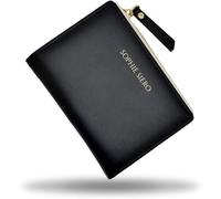 Sophie Siero Lois Portafoglio da donna nero e marrone, piccolo portafoglio da donna in morbida pelle PU crema e rosa antico con scomparto portamonete e chiusura lampo, Nero , s, Moderno