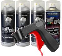 Sophisticauto 3+1 ALLUMINIO METALLIZZATO OPACO: Confezione da 3 Full Dip Spray 400ml ALLUMINIO METALLIZZATO + 1 Vernice Trasparente Spray Opaca Resistente + 1 impugnatura per spray CANGUN