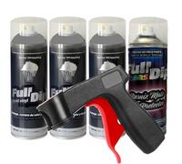 Sophisticauto 3+1 GRIGIO NARDO OPACO: Confezione da 3 Full Dip Spray Nardo Opaco + 1 Vernice Trasparente Spray Opaca Resistente + 1 impugnatura per spray CANGUN