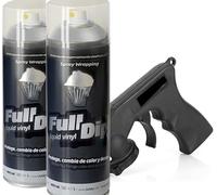 Sophisticauto Confezione risparmio con 2 Alluminio Metallizzato Opaco 400ml Fulldip + 1 impugnatura Cangun