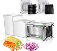 Sopito Taglia Patate Elettrico, Tagliapatate Professionale in Acciaio Inossidabile con Lama da 12mm e 9 mm