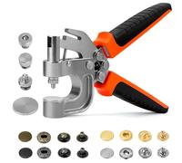 Sopnom Kit di strumenti per bottoni a pressione in pelle, pinze a pressione con 40 set di bottoni automatici in metallo da 15 mm, bottoni a pressione in 4 colori per riparare vestiti, giacche,