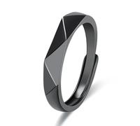 Sopodbacker Anello Anelli Gioielli Donna Uomo Coppia Anelli Geometrici Aperto Regolabile Anello da Dito Uomo Donna Amanti Anello Matrimonio Regolabile Nero