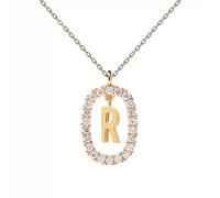Sopodbacker Collana Uomo Donna Gioielli Ciondolo Pendente Necklace Alfabeto Collana Ciondolo Iniziale Regalo Donne R