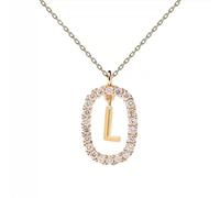 Sopodbacker Collana Uomo Donna Gioielli Ciondolo Pendente Necklace Alfabeto Collana Ciondolo Iniziale Regalo Donne L