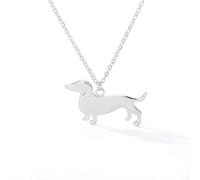 Sopodbacker Collana Uomo Donna Gioielli Ciondolo Pendente Necklace Bassotto Pet Collana Pendente Uomini E Donne Gioielli Punk Party Matrimonio Geometrico 银色