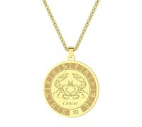 Sopodbacker Collana Uomo Donna Gioielli Ciondolo Pendente Necklace Cancro Collana Pendente Donne Ragazze Costellazione Collane Gioielli Regalo Oro-Colore