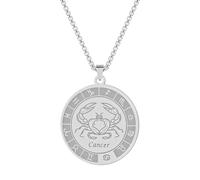 Sopodbacker Collana Uomo Donna Gioielli Ciondolo Pendente Necklace Cancro Collana Pendente Donne Ragazze Costellazione Collane Gioielli Regalo Steelcolor