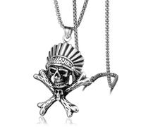 Sopodbacker Collana Uomo Donna Gioielli Ciondolo Pendente Necklace Catena Collana Uomo Etnico Retrò Cranio Uomini Pendente Regali