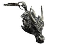 Sopodbacker Collana Uomo Donna Gioielli Ciondolo Pendente Necklace Ciondolo Testa di Drago Trio Vichingo Collana dell'Annata Uomini E Donne Partito Geometrico Matrimonio Punk Regalo