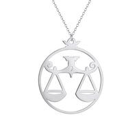 Sopodbacker Collana Uomo Donna Gioielli Ciondolo Pendente Necklace Collana Costellazione Bilancia Pendente Clavicola Catena Cavo Uomini E Donne Geometrico Punk 钢色