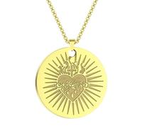 Sopodbacker Collana Uomo Donna Gioielli Ciondolo Pendente Necklace Collana Sacro Cuore Pendente Regalo Uomo Punk Oro