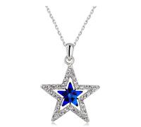 Sopodbacker Collana Uomo Donna Gioielli Ciondolo Pendente Necklace Collana Stella A Cinque Punte Uomini E Donne Boho Festa di Nozze Estate Pendente Clavicola Catena 80029-N银宝蓝
