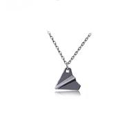 Sopodbacker Collana Uomo Donna Gioielli Ciondolo Pendente Necklace Collane con Ciondolo Aeroplano di Carta Classico Periferia Souvenir Gioielli Punk Party Gunblack