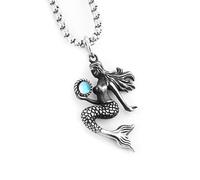 Sopodbacker Collana Uomo Donna Gioielli Ciondolo Pendente Necklace Collane Con Ciondolo Sirena Vintage Da Uomo 60Cmchain