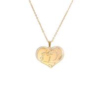 Sopodbacker Collana Uomo Donna Gioielli Ciondolo Pendente Necklace Coppia Amore Baci Collana Semplici Uomini E Donne Clavicola Catena Boho Party Geometria 金色