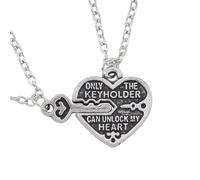 Sopodbacker Collana Uomo Donna Gioielli Ciondolo Pendente Necklace Cuore Collana Partito Punk Lettere Pendente per Fidanzata Fidanzato Regalo