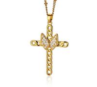 Sopodbacker Collana Uomo Donna Gioielli Ciondolo Pendente Necklace Farfalla Croce Pendente Collane Donne Minimalista Collana Regalo