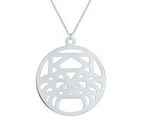 Sopodbacker Collana Uomo Donna Gioielli Ciondolo Pendente Necklace Geometrico Granchio Origami Collana Gioielli Punk Uomini E Donne Retro Party Classic 银色