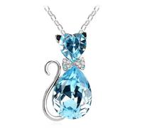 Sopodbacker Collana Uomo Donna Gioielli Ciondolo Pendente Necklace Goccia d'Acqua Cuore Gatto Collana Clavicola Catena Accessori Uomini E Donne Partito Matrimonio Geometrico Boho 银海蓝