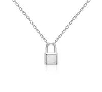 Sopodbacker Collana Uomo Donna Gioielli Ciondolo Pendente Necklace Lucido Lock Collana Forma Geometrica Pendente Clavicola Catena Partito Regalo Donne Platino