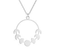Sopodbacker Collana Uomo Donna Gioielli Ciondolo Pendente Necklace Luna Sole Ciclo Cerchio Collana Pendente Collana Gioielli Uomini E Donne 钢色