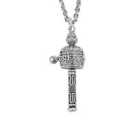 Sopodbacker Collana Uomo Donna Gioielli Ciondolo Pendente Necklace Mantra di Sei Parole per Attirare Ricchezza E Fortuna Perline Collana con Ciondolo retrò Regalo Geometrico per Feste