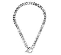 Sopodbacker Collana Uomo Donna Gioielli Ciondolo Pendente Necklace Ot Toggle Chiusura A Catena Di Collegamento Spessore Collana Uomo Donna Hip Hop Grosso Regalo Maschile Silvercolor