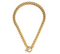 Sopodbacker Collana Uomo Donna Gioielli Ciondolo Pendente Necklace Ot Toggle Chiusura A Maglie Spesse Catena Collana Uomo Donna Hip Hop Grosso Regalo Maschile Goldcolor
