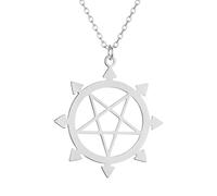 Sopodbacker Collana Uomo Donna Gioielli Ciondolo Pendente Necklace Pentant Collana Un Regalo Di Compleanno Da Otto Punte Stella Amato Argento