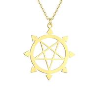 Sopodbacker Collana Uomo Donna Gioielli Ciondolo Pendente Necklace Pentant Collana Un Regalo Di Compleanno Da Otto Punte Stella Amato Oro