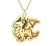 Sopodbacker Collana Uomo Donna Gioielli Ciondolo Pendente Necklace Piccolo Drago Alato Ciondolo Collana Donne Uomini Accessori Catena Regali Oro-Colore