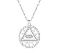 Sopodbacker Collana Uomo Donna Gioielli Ciondolo Pendente Necklace Punk Piramide Pendenti Collane Donne Hip Hop Catena Gioielli Regalo Festa Steelcolor