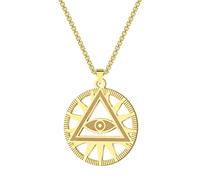 Sopodbacker Collana Uomo Donna Gioielli Ciondolo Pendente Necklace Punk Piramide Pendenti Collane Donne Hip Hop Catena Gioielli Regalo Festa Oro-Colore