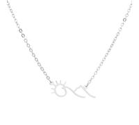Sopodbacker Collana Uomo Donna Gioielli Ciondolo Pendente Necklace Sunshine Sunrise Mountain Ciondolo Collana Donne Uomini Escursionismo Gioielli 钢色