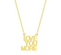 Sopodbacker Collana Uomo Donna Gioielli Ciondolo Pendente Necklace Ti Amo Di Più Lettere Inglesi Ciondolo Collana Per Uomini E Donne Ti Amo Punk 金色