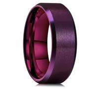 Sopodbacker Ring Anello Anelli Gioielli Donna Uomo 8Mm Anello di Nozze Nero per Uomo Anello Viola 9 Style27